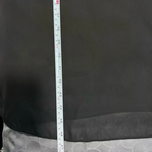 Maggie Barnes Black Sleeveless Midi Chiffon Lined‎ Sheath Dress size 24W Floral - Picture 10 of 10